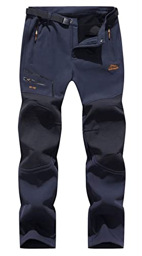 BenBoy Herren Wanderhose Wasserdicht Softshellhose Outdoorhose Winddicht Warm Gefüttert Skihose Snowboardhose Winter Trekkinghose,KZ1672M-Blue-XS von BenBoy