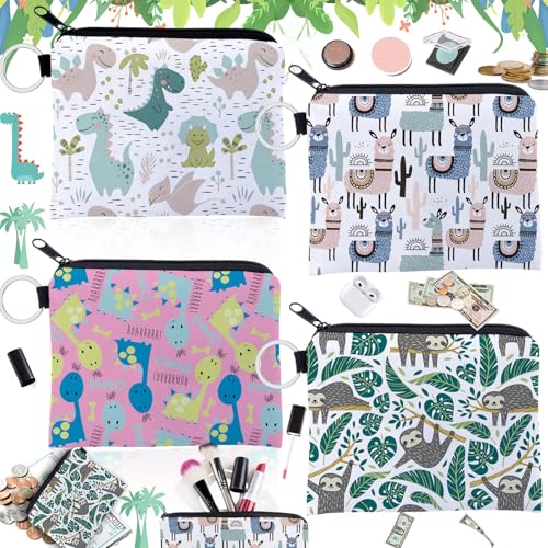 Benaton 4 Stück Mini Geldbeutel Täschchen, Münzbörsen Für Damen Kosmetiktasche Klein, Tier Cartoon Niedlichen Münzbeutel Mit Reißverschluss Design, Für Kosmetik-Schlüsselanhänger Geldkarten(4 Stile) Benaton 4 Stück Mini Geldbeutel Täschchen, Münzbörsen Für Damen Kosmetiktasche Klein, Tier Cartoon Niedlichen Münzbeutel Mit Reißverschluss Design, Für Kosmetik-Schlüsselanhänger Geldkarten(4 Stile) von Benaton