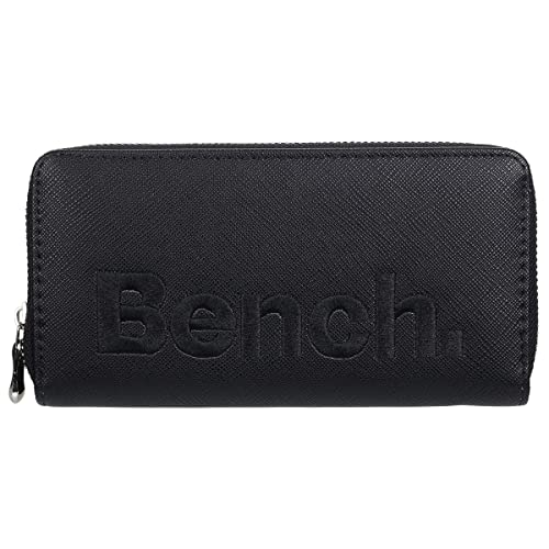Bench Große XXL Damen Geldbörse Portemonnaie Brieftasche Reißverschluss Clutch, Farbe:Schwarz Bench Große XXL Damen Geldbörse Portemonnaie Brieftasche Reißverschluss Clutch, Farbe:Schwarz von Bench