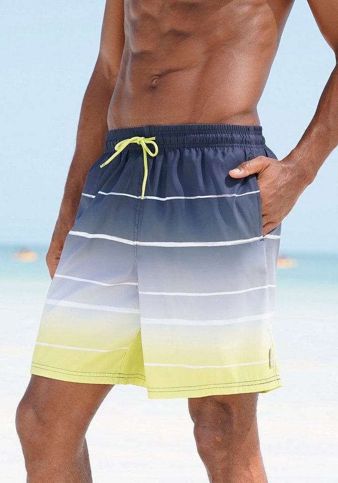 Bench. Badeshorts Sunset mit trendigem Streifenverlauf Bench. Badeshorts Sunset mit trendigem Streifenverlauf von Bench.