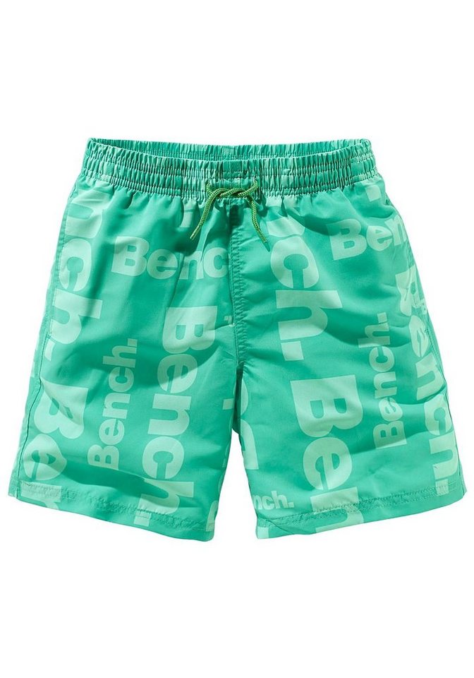 Bench. Badeshorts mit allover Logodruck von Bench.