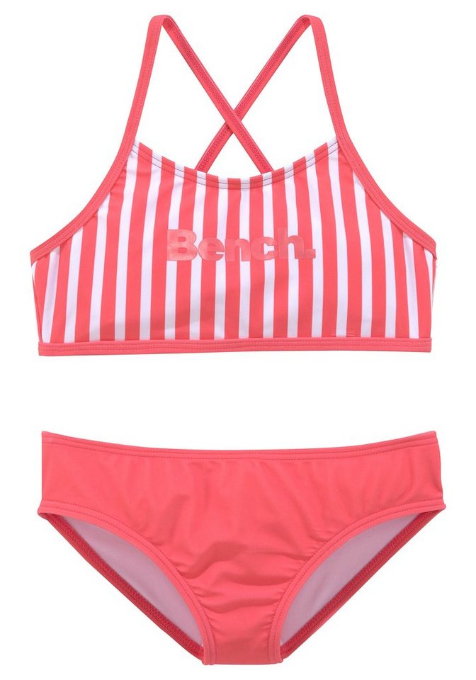 Bench. Bustier-Bikini mit trendigen Streifen von Bench.