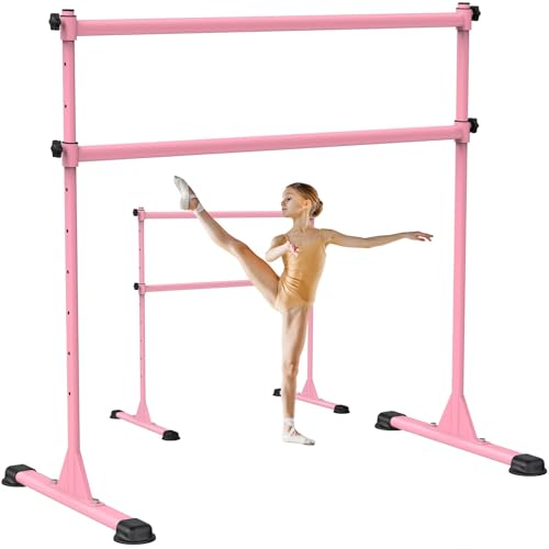 BeneLabel Ballettstange Freistehend, 10 Höhenverstellbare Schwerlast Tanzbar mit Rutschfesten Gummipads für Kinder Erwachsene Zuhause Workout Fitness Yoga Stretchstange, 120 x 71cm von BeneLabel