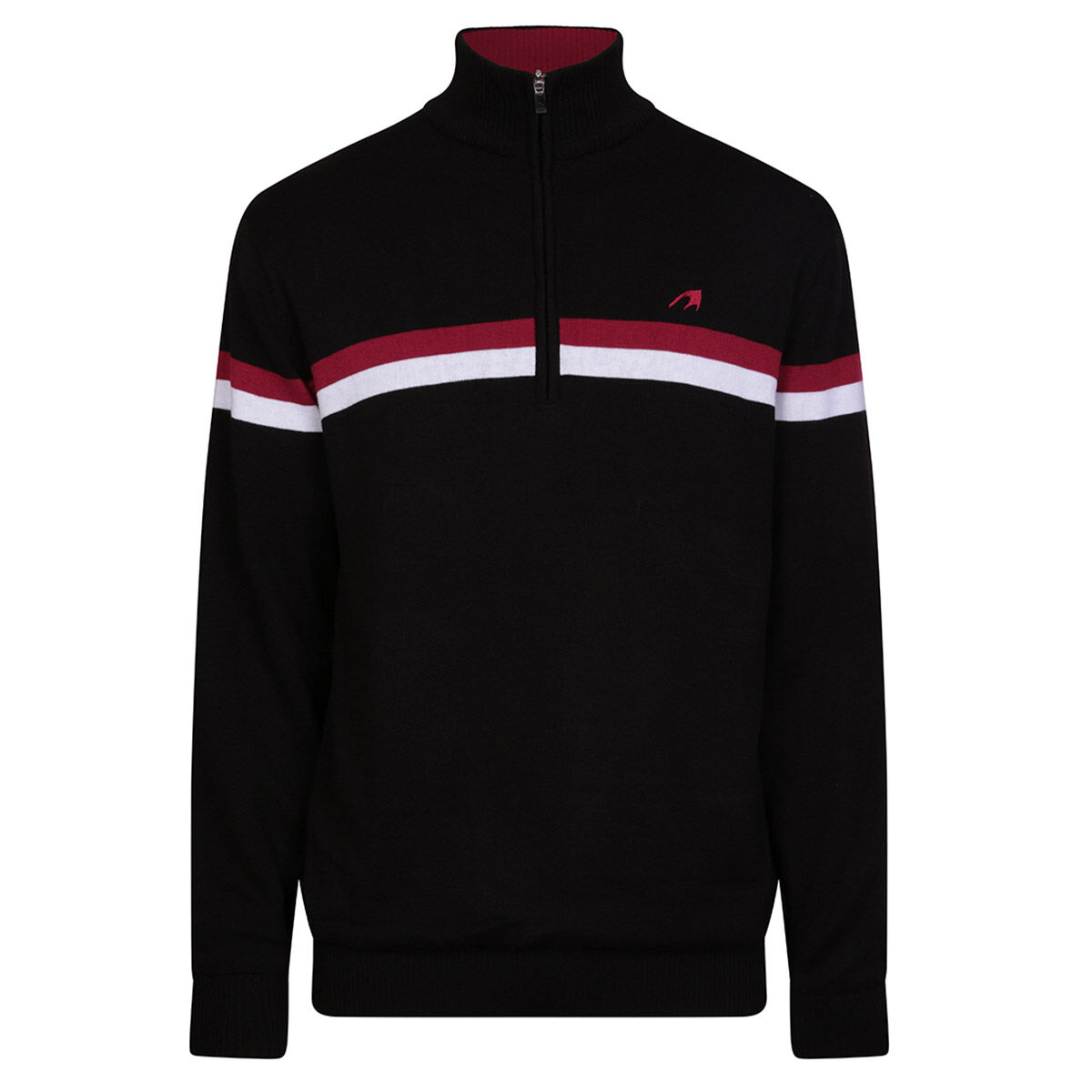 Benross Mens Black And Burgundy Knitted Lined Golf Midlayer, Size: Small | American Golf von Benross