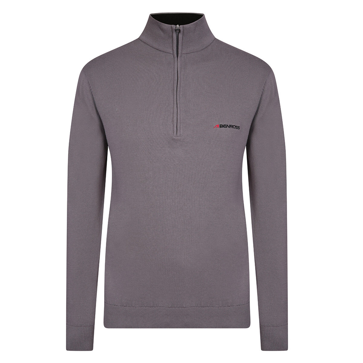 Benross Mens Grey Embroidered Knitted 1/2 Zip Golf Midlayer, Size: Small | American Golf von Benross