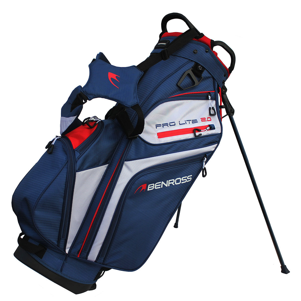 Benross Pro-Lite 2.0 Golf Stand Bag, Navy/white/red, One Size | American Golf von Benross