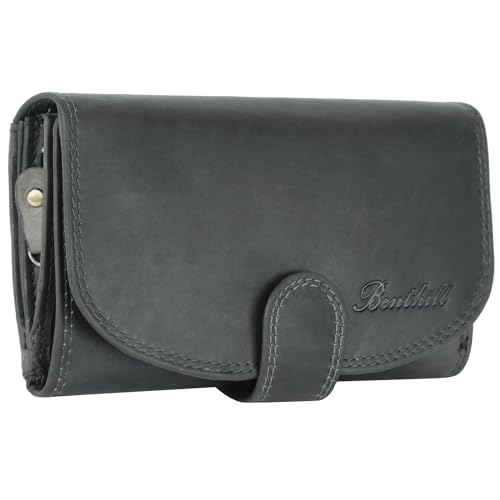 Benthill Damen Geldbörse Echt Leder - Portemonnaie mit RFID Schutz - Portmonee viele Kartenfächer - Echtleder Vintage Damenbörse inkl. Geschenkbox, Farbe:Olive - Grau Benthill Damen Geldbörse Echt Leder - Portemonnaie mit RFID Schutz - Portmonee viele Kartenfächer - Echtleder Vintage Damenbörse inkl. Geschenkbox, Farbe:Olive - Grau von Benthill