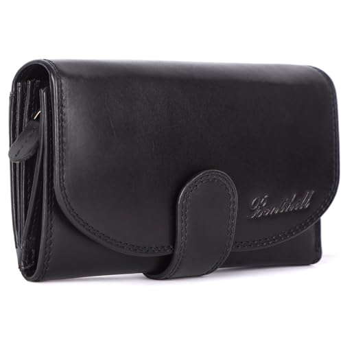Benthill Damen Geldbörse Echt Leder - Portemonnaie mit RFID Schutz - Portmonee viele Kartenfächer - Echtleder Vintage Damenbörse inkl. Geschenkbox, Farbe:Schwarz Benthill Damen Geldbörse Echt Leder - Portemonnaie mit RFID Schutz - Portmonee viele Kartenfächer - Echtleder Vintage Damenbörse inkl. Geschenkbox, Farbe:Schwarz von Benthill