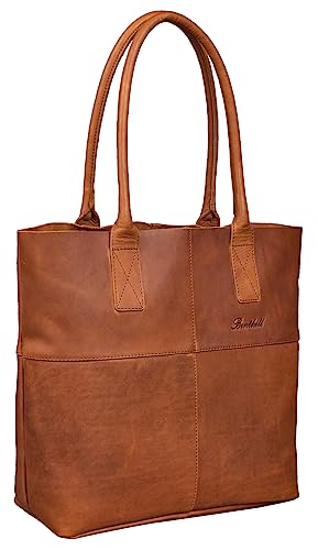 Benthill Shopper Leder Damen | Einfache Schultertasche ohne Reißverschluss | Vintage Handtasche aus echtem Rindsleder | Hochwertiger Beutel, Farbe:Braun Benthill Shopper Leder Damen | Einfache Schultertasche ohne Reißverschluss | Vintage Handtasche aus echtem Rindsleder | Hochwertiger Beutel, Farbe:Braun von Benthill