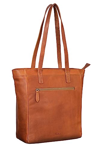 Benthill Damen Shopper Leder - Umhängetasche aus Rindsleder - Handtasche mit Reißverschluss - Schultertasche/Ledertasche - Vintage Beutel, Farbe:Braun Benthill Damen Shopper Leder - Umhängetasche aus Rindsleder - Handtasche mit Reißverschluss - Schultertasche/Ledertasche - Vintage Beutel, Farbe:Braun von Benthill