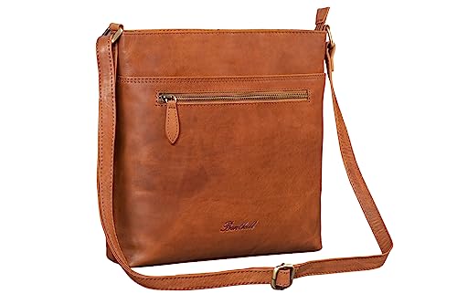 Benthill Damen Umhängetasche Leder - Tasche aus echtem Rindsleder - Handtasche mit Reißverschluss - Schultertasche/Ledertasche - Vintage Shopper, Farbe:Braun Benthill Damen Umhängetasche Leder - Tasche aus echtem Rindsleder - Handtasche mit Reißverschluss - Schultertasche/Ledertasche - Vintage Shopper, Farbe:Braun von Benthill
