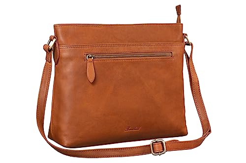 Benthill Handtasche Damen Leder - Tasche aus echtem Rindsleder - Schultertasche mit Reißverschluss - Vintage Umhängetasche, Farbe:Braun Benthill Handtasche Damen Leder - Tasche aus echtem Rindsleder - Schultertasche mit Reißverschluss - Vintage Umhängetasche, Farbe:Braun von Benthill