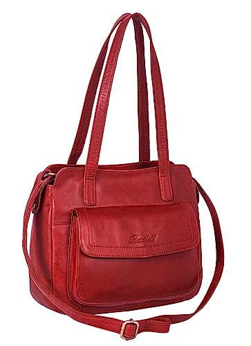 Benthill Handtaschen Damen Leder | Henkeltasche mit Umhängegurt | Vintage Echt Leder Damentasche | Umhängetasche, Farbe:Rot Benthill Handtaschen Damen Leder | Henkeltasche mit Umhängegurt | Vintage Echt Leder Damentasche | Umhängetasche, Farbe:Rot von Benthill