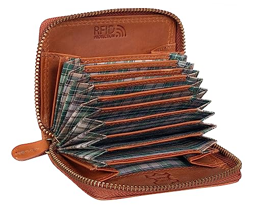 Benthill Kartenbörse aus Echt-Leder - Kartenetui für Kreditkarten - RFID Karten Geldbörse mit Reißverschluss, Farbe:Braun Benthill Kartenbörse aus Echt-Leder - Kartenetui für Kreditkarten - RFID Karten Geldbörse mit Reißverschluss, Farbe:Braun von Benthill