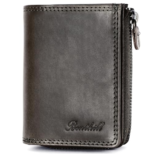Benthill Kleine Geldbörse Echt Leder | Damen & Herren Geldbeutel mit RFID Schutz | 7 Kartenfächer | Slim-Wallet inkl. Geschenkbox, Farbe:Grau Benthill Kleine Geldbörse Echt Leder | Damen & Herren Geldbeutel mit RFID Schutz | 7 Kartenfächer | Slim-Wallet inkl. Geschenkbox, Farbe:Grau von Benthill