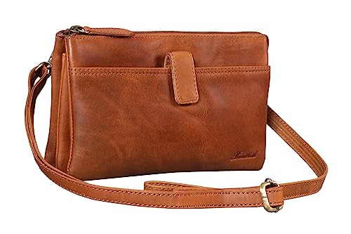 Benthill Leder Umhängetasche - Reisebrieftasche aus echtem Rindsleder - Schultertasche mit Reißverschluss - Oragnizer/Ledertasche - Herren/Damen, Farbe:Braun Benthill Leder Umhängetasche - Reisebrieftasche aus echtem Rindsleder - Schultertasche mit Reißverschluss - Oragnizer/Ledertasche - Herren/Damen, Farbe:Braun von Benthill