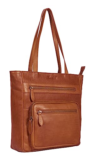 Benthill Schultertasche Damen Echt Leder | Shopper aus echtem Rindsleder | Vintage Handtasche mit vielen Fächern | Damen-Leder-Tasche | Beutel, Farbe:Braun Benthill Schultertasche Damen Echt Leder | Shopper aus echtem Rindsleder | Vintage Handtasche mit vielen Fächern | Damen-Leder-Tasche | Beutel, Farbe:Braun von Benthill