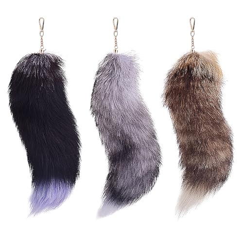 Fox Tail 16 Inch Therian Tail Fuchsschwanz Furry Tail Therian Black Fuchs Schwanz Fox (5) von Benyong