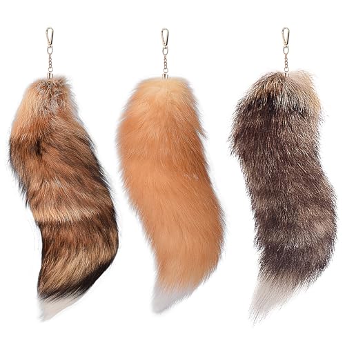 Fox Tail 16 Inch Therian Tail Fuchsschwanz Furry Tail Therian Black Fuchs Schwanz Fox (9) von Benyong