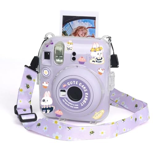 Berfea Tasche Schutzhülle Transparente Kristall Schale Kompatibel mit Fujifilm Instax Mini 12 Sofortbildkamera mit Schulterriemen, Sticker und Foto Aufbewahrungstasche Berfea Tasche Schutzhülle Transparente Kristall Schale Kompatibel mit Fujifilm Instax Mini 12 Sofortbildkamera mit Schulterriemen, Sticker und Foto Aufbewahrungstasche von Berfea