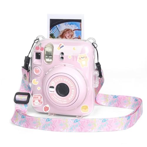 Berfea Tasche Schutzhülle Transparente Kristall Schale Kompatibel mit Fujifilm Instax Mini 12 Sofortbildkamera mit Schulterriemen, Sticker und Foto Aufbewahrungstasche Berfea Tasche Schutzhülle Transparente Kristall Schale Kompatibel mit Fujifilm Instax Mini 12 Sofortbildkamera mit Schulterriemen, Sticker und Foto Aufbewahrungstasche von Berfea
