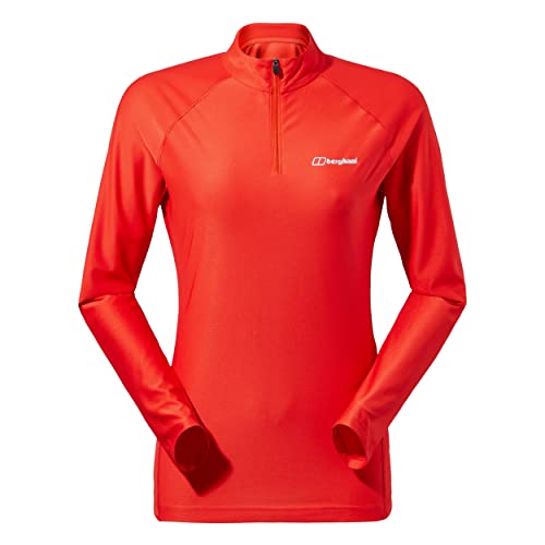 Berghaus Damen 24/7 Half Zip Langärmeliges Tech Baselayer T-Shirt, Orange, 40 EU von Berghaus