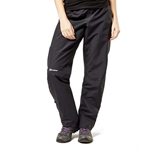 Berghaus Damen Hillwalker Hose, Langlebige, Bequeme Regenhose Atmungsaktive Wasserdichte Gore-Tex Wanderhose, Schwarz, 42 EU Standard 31 Zoll EU von Berghaus