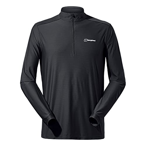 Berghaus Herren 24/7 Half Zip Langärmeliges Tech Baselayer T-Shirt, Schwarz, 3XL EU von Berghaus