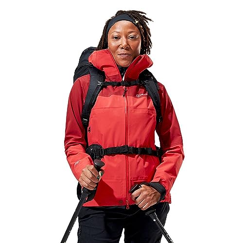 Berghaus Highland Storm 3L Waterproof Jacke für Damen, Karminrot/hoher Mohnblume, 34 von Berghaus