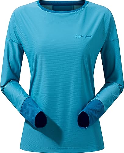 Berghaus Nesna Langärmeliges feuchtigkeitsregulierendes Baselayer-T-Shirt mit Rundhalsausschnitt für Damen, Navagio Bay/Seaport von Berghaus