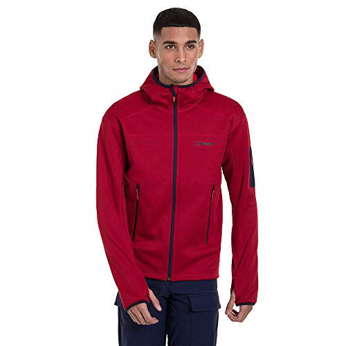 berghaus Herren Pravitale Mountain 2.0 Hooded Fleecejacke, Rot/Rot, 3XL von Berghaus