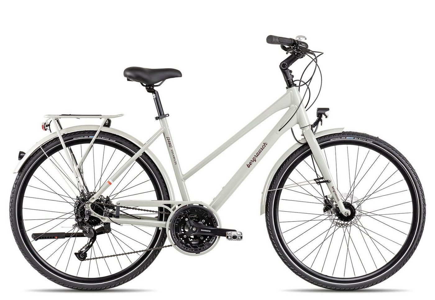 Bergrausch Trekkingrad Hochwilde Trapez, 27 Gang Shimano Alivio RD-M3100SGS Schaltwerk, Kettenschaltung, Trekkingrad weiß Bergrausch Trekkingrad Hochwilde Trapez, 27 Gang Shimano Alivio RD-M3100SGS Schaltwerk, Kettenschaltung, Trekkingrad weiß von Bergrausch
