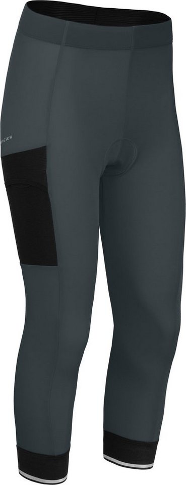 Bergson Fahrradhose SUNDRA COMFORT Capri (mit Sitzpolster) Damen 3/4 Radhose, bielastisch, tight, Normalgrößen, dunkel grau von Bergson