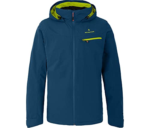 Bergson TALLMOS 3in1 Doppeljacke | Herren Regenjacke, Fleece Innenjacke, 20000 mm Wassersäule, Poseidon/Lime Punch [3865], 118 - Herren von Bergson