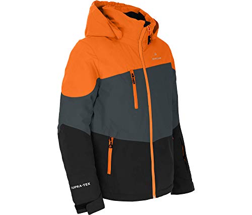 Bergson Volker neo | Kinder Skijacke, die perfekte Skijacke für Junge Abenteurer - warm, funktional und stylisch!, Ebony/Persimmon orange/Black (, 176 - Kinder von Bergson