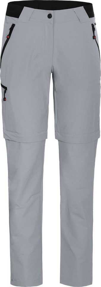 Bergson Outdoorhose VIDAA COMFORT Zipp-Off Damen Wanderhose, leicht, strapazierfähig, Kurzgrößen, hellgrau von Bergson