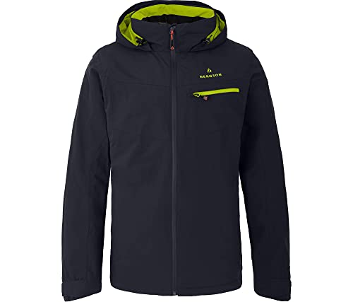 Bergson TALLMOS | Herren Regenjacke, Netzfutter, 20000 mm Wassersäule, Night Sky/Lime Punch (367/268), 52 - Herren von Bergson