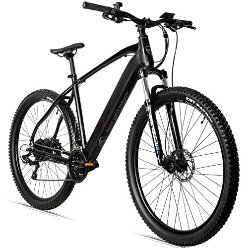 Bergsteiger Cannock 27,5 Zoll E-Bike mit 250 Watt Motor, Hydraulikbremsen, Aluminium Ebike Mountainbike Herren & Damen, Farbdisplay, Elektrofahrrad mit Shimano 24 Gang-Schaltung von Bergsteiger