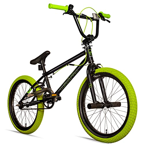 Bergsteiger Halifax 20 Zoll BMX, Fatbike, 360° Rotor-System, Freestyle, 2 Stahl Pegs, Kettenschutz, Freilauf von Bergsteiger