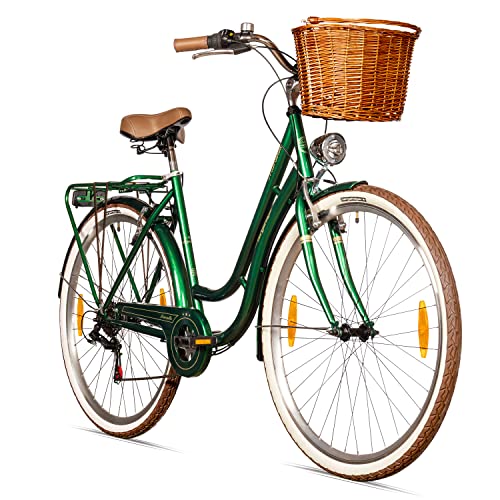 Bergsteiger Marseille 28 Zoll Damenfahrrad, ab 150 cm, Korb aus Rattan, Fahrrad-Licht, Damen-Citybike, Damenrad im Retro-Design«, 6 Gang Shimano Tourney Schaltung, Kettenschaltung Bergsteiger Marseille 28 Zoll Damenfahrrad, ab 150 cm, Korb aus Rattan, Fahrrad-Licht, Damen-Citybike, Damenrad im Retro-Design«, 6 Gang Shimano Tourney Schaltung, Kettenschaltung von Bergsteiger