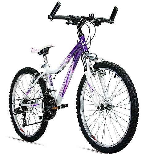 Bergsteiger Verona 24 Zoll Kinderfahrrad, geeignet für 8, 9, 10, 11 Jahre, Shimano 18 Gang-Schaltung, Mountainbike mit Gabel-Federung, Mädchen-Fahrrad Bergsteiger Verona 24 Zoll Kinderfahrrad, geeignet für 8, 9, 10, 11 Jahre, Shimano 18 Gang-Schaltung, Mountainbike mit Gabel-Federung, Mädchen-Fahrrad von Bergsteiger