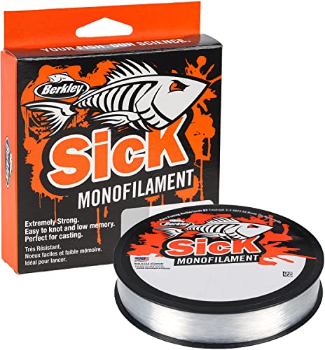 Berkley Sick Nylon-Angelschnur – Monofil-Angelschnur mit geringer Dehnung, wenig Drall, abriebfest und perfekt zum Süßwasser- oder Meeresangeln, farblos Berkley Sick Nylon-Angelschnur – Monofil-Angelschnur mit geringer Dehnung, wenig Drall, abriebfest und perfekt zum Süßwasser- oder Meeresangeln, farblos von Berkley