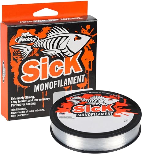 Berkley Sick Nylon-Angelschnur – Monofil-Angelschnur mit geringer Dehnung, wenig Drall, abriebfest und perfekt zum Süßwasser- oder Meeresangeln, farblos Berkley Sick Nylon-Angelschnur – Monofil-Angelschnur mit geringer Dehnung, wenig Drall, abriebfest und perfekt zum Süßwasser- oder Meeresangeln, farblos von Berkley