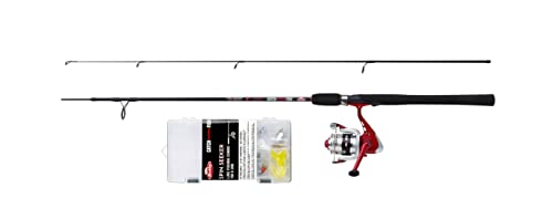 Berkley Catch More Fish Spin Tele Combo, Angelrute und Rolle, Combo, Raubfischangeln, Spinnrolle vorgespult mit Mono, Angelbox mit Ködern und Zubehör, Hecht/Barsch/Zander, schwarz, 2,1 m | 10–30 g Berkley Catch More Fish Spin Tele Combo, Angelrute und Rolle, Combo, Raubfischangeln, Spinnrolle vorgespult mit Mono, Angelbox mit Ködern und Zubehör, Hecht/Barsch/Zander, schwarz, 2,1 m | 10–30 g von Berkley