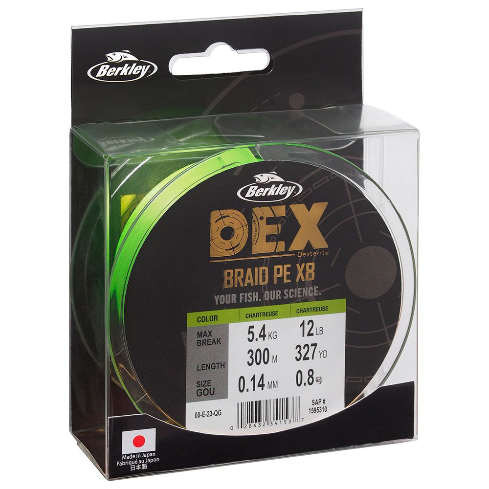 Berkley Dex X8 300 M Braided Line Durchsichtig 0.120 mm von Berkley