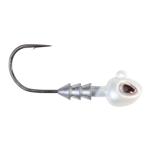 Berkley Fusion19 Hybrid-Jighead, Perlweiß, Größe 1/0 Haken, 0,9 g, klebrige scharfe Hakenspitze, konischer Köderhalter, High-Def-Details und realistisches 3D-Auge von Berkley