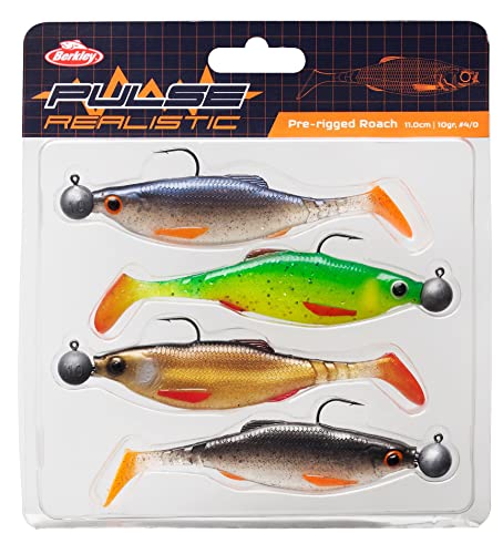 Berkley Pulse Realistic Roach vormontierte Gummiköder mit Jigkopf - Ultrarealistische Form und Aktion für das Raubfischangeln - Hecht, Zander, Barsch, 11cm | 4pcs Berkley Pulse Realistic Roach vormontierte Gummiköder mit Jigkopf - Ultrarealistische Form und Aktion für das Raubfischangeln - Hecht, Zander, Barsch, 11cm | 4pcs von Berkley