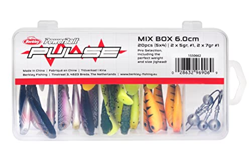 Berkley Pulse Shad Gummi-Angelköder und Jigkopf-Haken-Set - Set aus Paddelschwanz-Gummiködern mit passenden Jigköpfen für Hecht, Barsch, Zander, 60mm Berkley Pulse Shad Gummi-Angelköder und Jigkopf-Haken-Set - Set aus Paddelschwanz-Gummiködern mit passenden Jigköpfen für Hecht, Barsch, Zander, 60mm von Berkley
