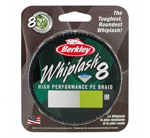 BERKLEY Whiplash 8 Geflochtene Schnur, moosgrün, 0.12mm | 17.5kg | 38lb | 165yd von Berkley