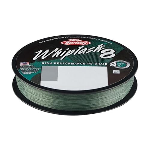 BERKLEY Whiplash 8 Geflochtene Schnur, moosgrün, 0.25mm | 40kg | 88lb | 165yd von Berkley